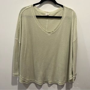 Vici lime green waffle knit top